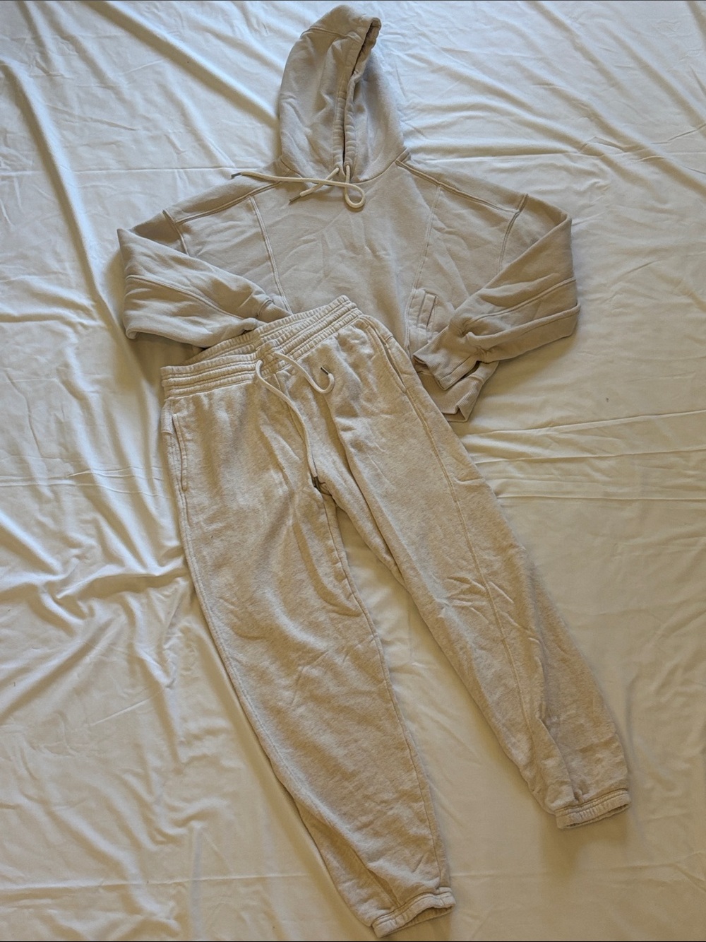 OFFINE by Aerie cream-colored fleece hoodie + Aerie Jet Setter Jogger!!!